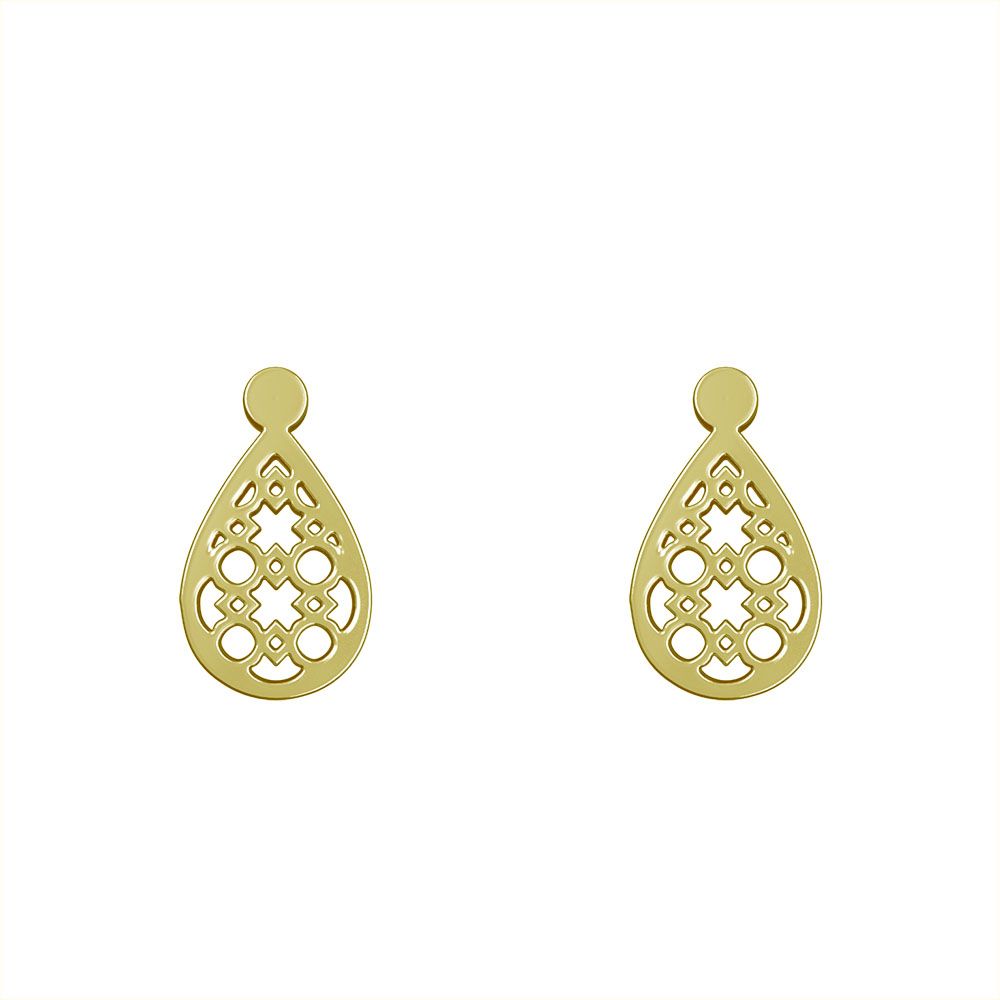گوشواره طلا 18 عیار زنانه مدوپد مدل هندسی کد GA1-13910 -  - 2
