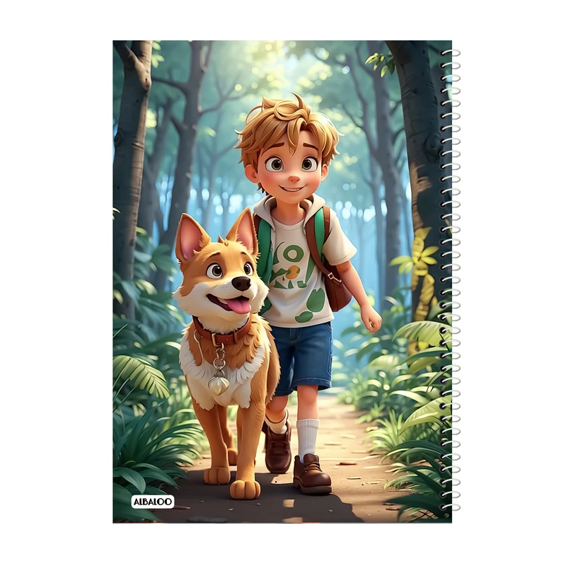 دفتر مشق 50 برگ آلبالو مدل فانتزی پسرانه کد 2314