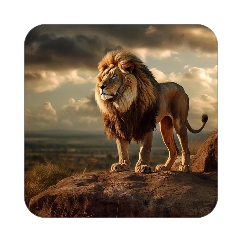 زیر لیوانی کاکتی طرح شیر مدل mp23724