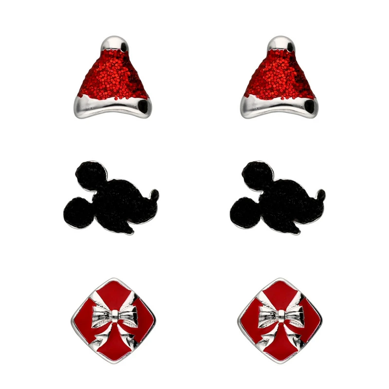 گوشواره زنانه مدل Surprised Mickey مجموعه سه عددی