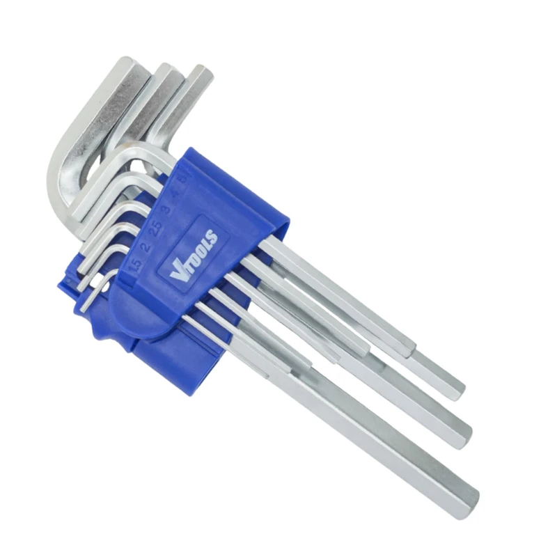 آچار آلن ستاره ای بسیار بلند وی تولز مدل VT2166 سایز 1.5 تا 10 میلی‌متر بسته 9 عددی