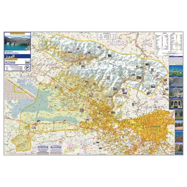 نقشه سیاحتی و گردشگری استان البرز گیتاشناسی کد 533