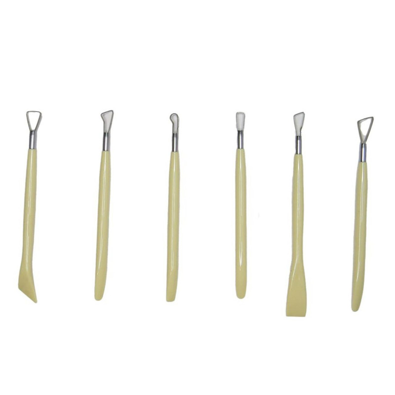 ابزار سفالگری تیغه ای مدل تک سر کد fd-9876 بسته 6 عددی