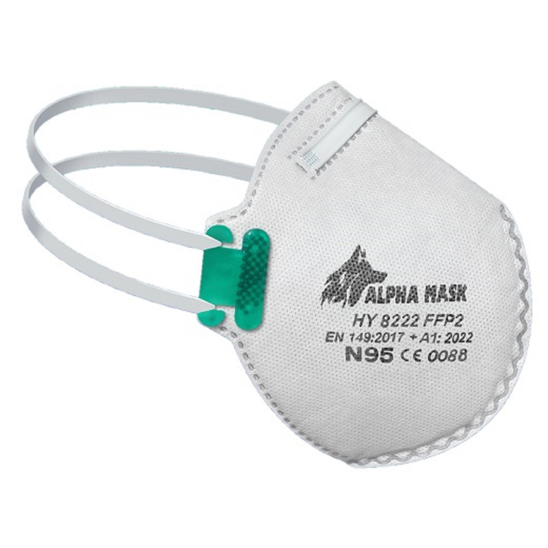 ماسک تنفسی آلفا ماسک مدل فیلتر دار کد N95 بسته 12 عددی