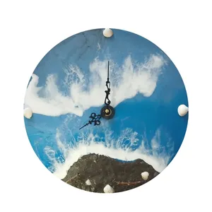 ساعت دیواری رزینی طرح ساحل دریا