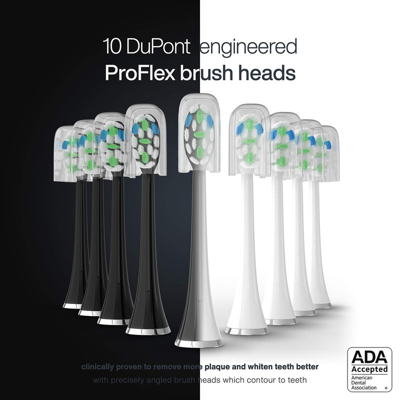 مسواک برقی آکواسونیک مدل DUO PRO مجموعه 2 عددی به همراه سری یدک بسته 8 عددی مسواک برقی آکواسونیک مدل DUO PRO مجموعه 2 عددی به همراه سری یدک بسته 8 عددی