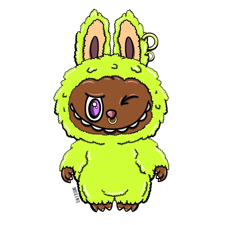 استیکر پارچه و لباس پاد آفرین مدل عروسک لبوبو کد S2144