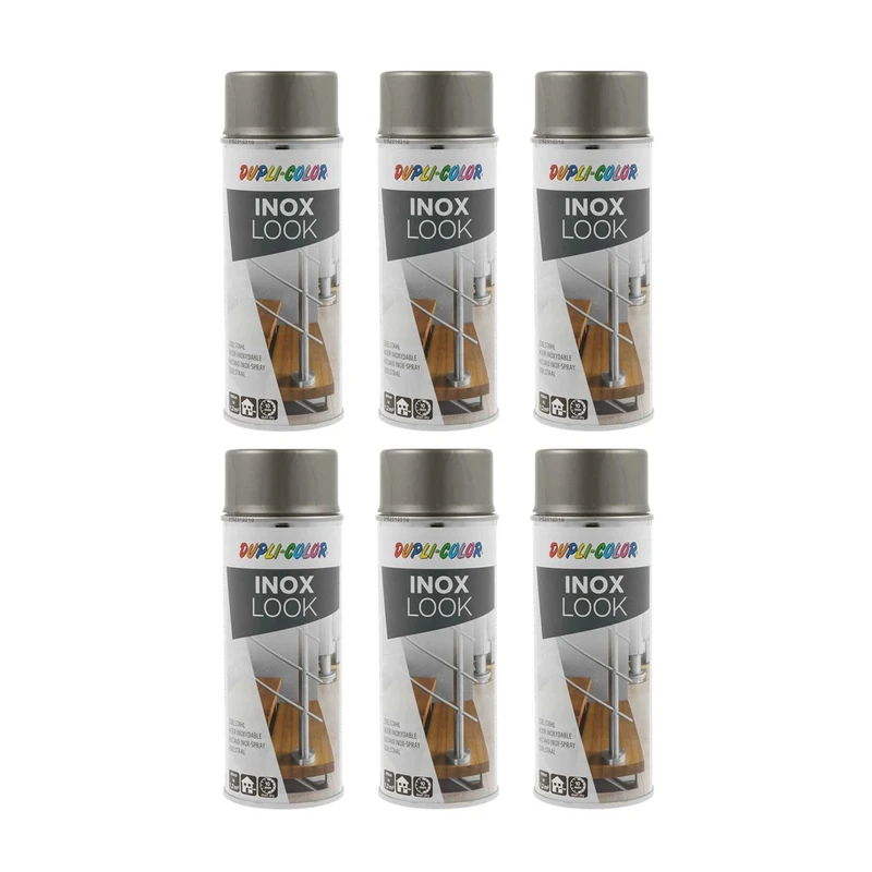 اسپری رنگ افکت ضد زنگ دوپلی کالر مدل Inox حجم 400 میلی لیتر مجموعه 6 عددی 