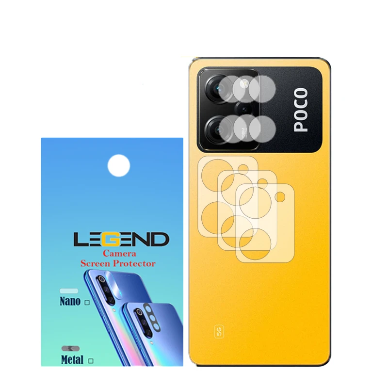 محافظ لنز دوربین لجند مدل نانوگلس مناسب برای گوشی موبایل شیائومی Poco X5 Pro بسته 3 عددی