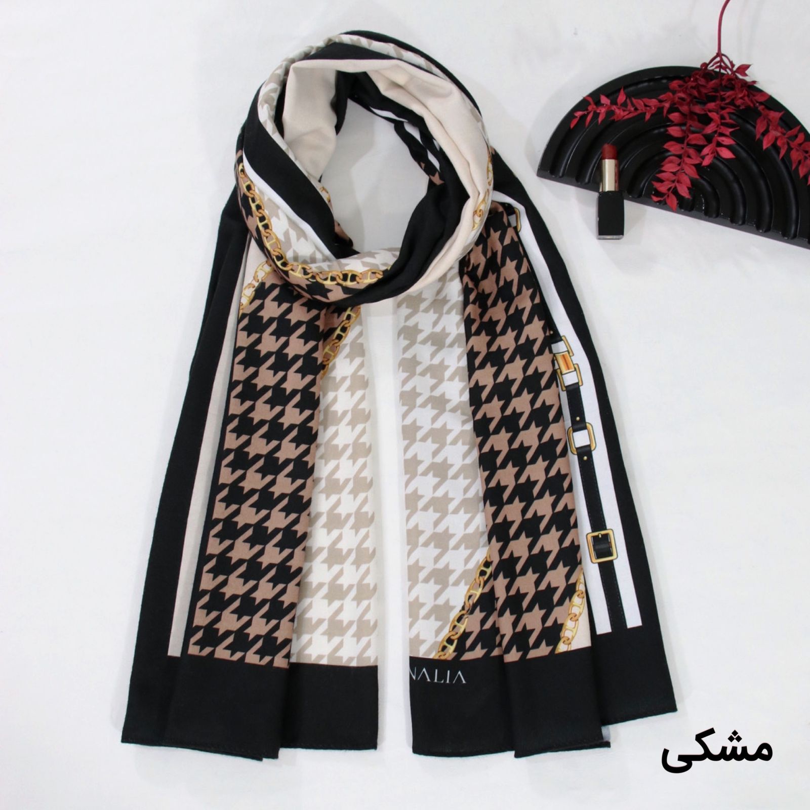 شال زنانه مدل موهر جدید زمستانی طرح پیچازی زنجیری کد ana-2760 -  - 32