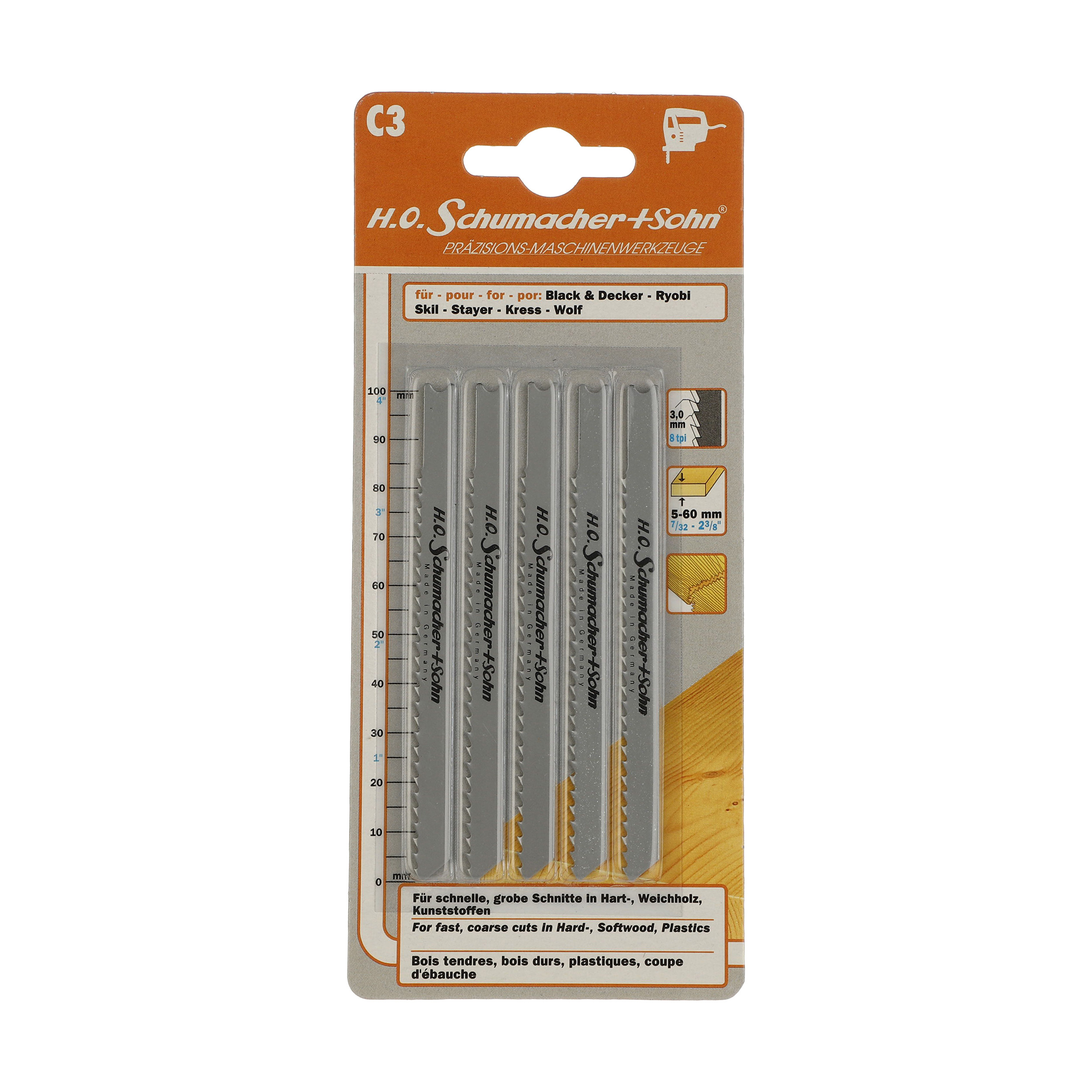 تیغه اره عمودبر اچ او شوماخر + سون مدل C3 بسته 5 عددی