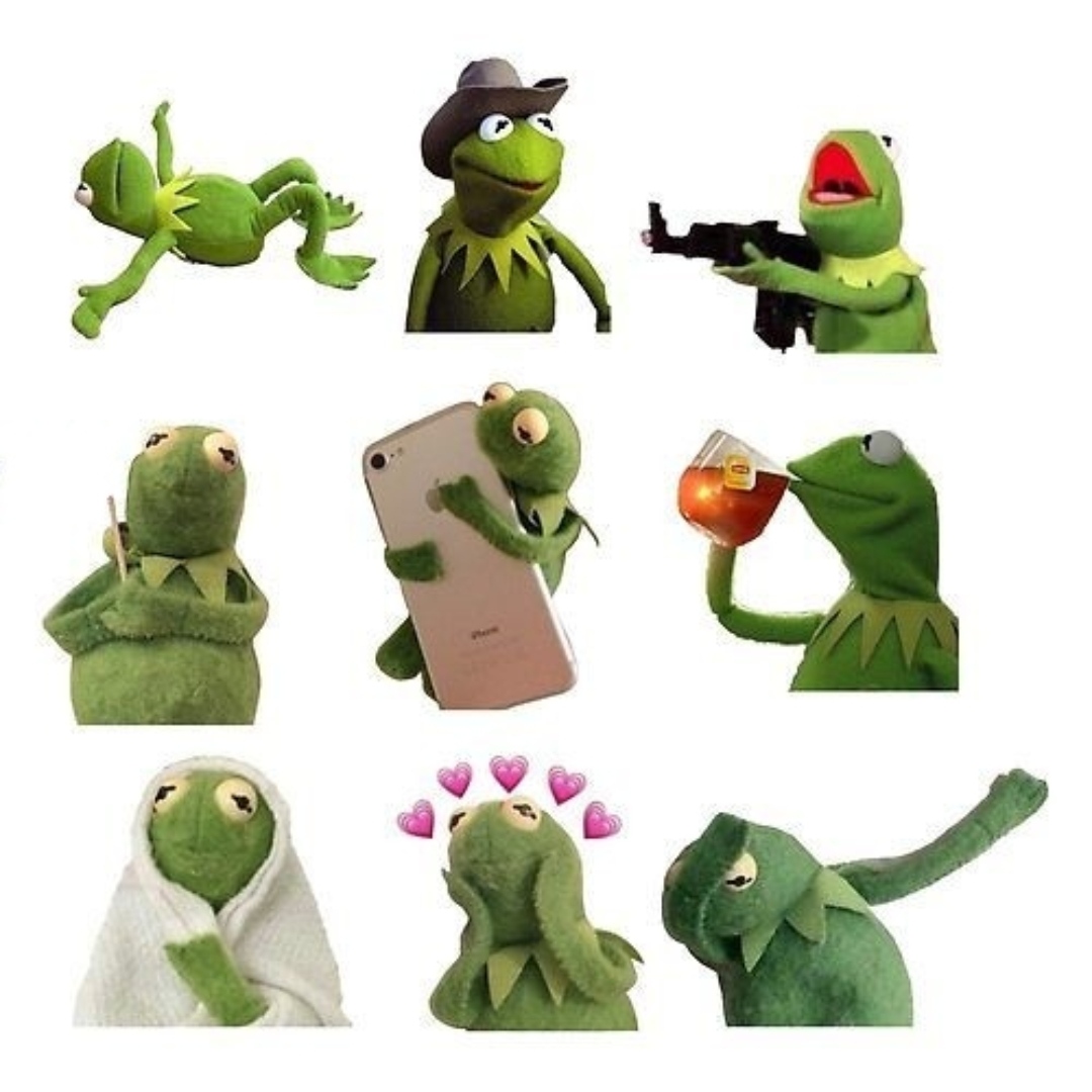 استیکر لب تاپ طرح frog مجموعه 9 عددی