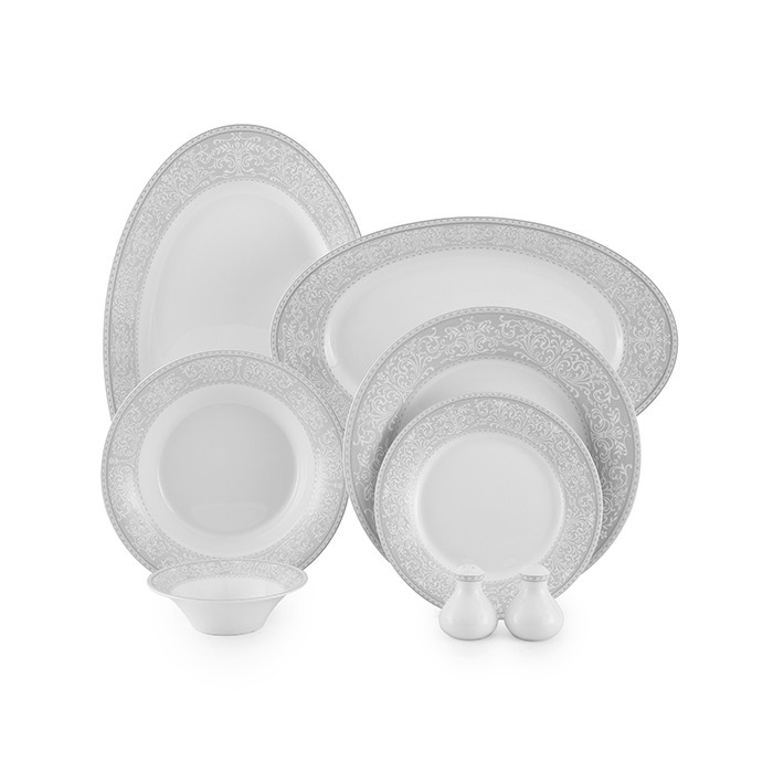 سرویس چینی 35 پارچه غذاخوری چینی زرین ایران طرح شهرزاد مدل ورونا درجه یک