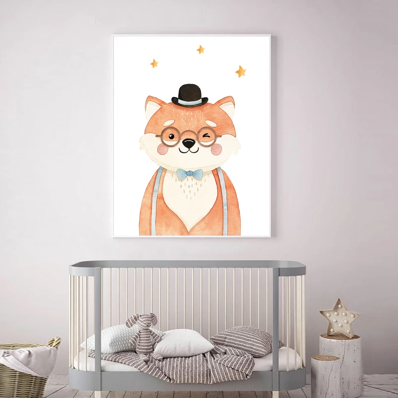 تابلو کودک و نوزاد مدل Elfap_Watercolor Fox