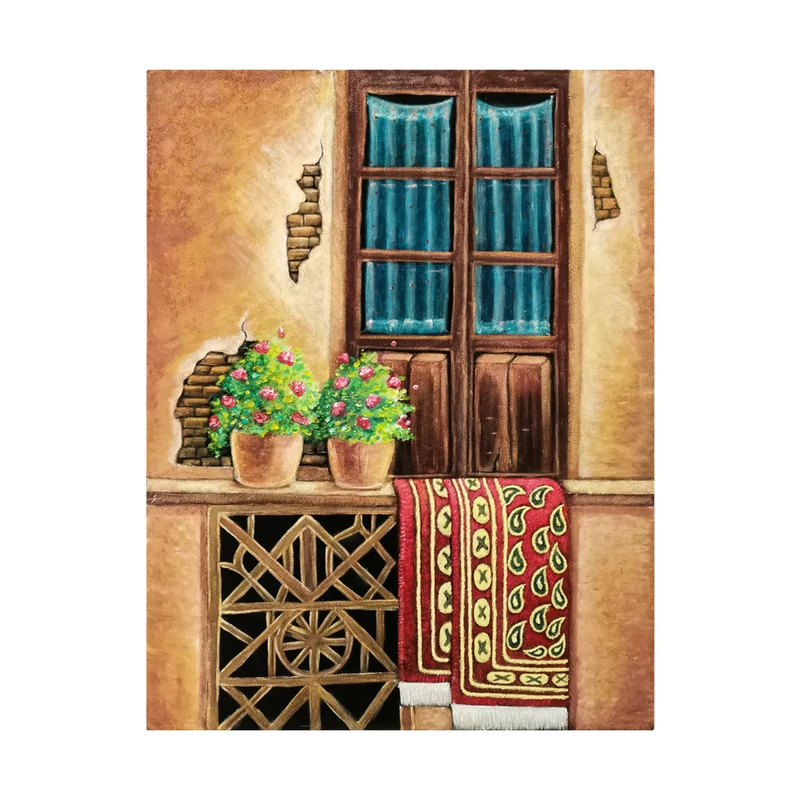 تابلو نقاشی رنگ روغن طرح خانه قدیمی کد003