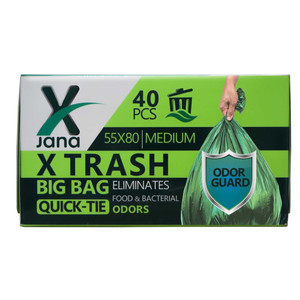 کیسه زباله ژانا ایکس مدل تین بگ بسته 40 عددی