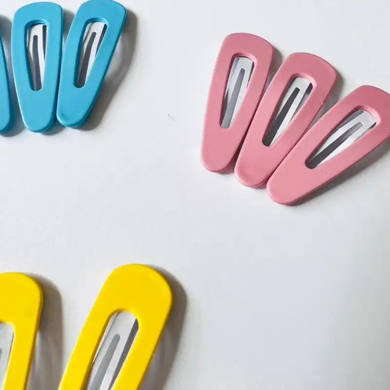 گیره مو زنانه مدل تق تقی روکش شمعی مات بسته 6 عددی