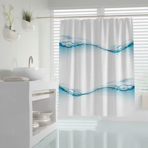 پرده حمام دلفین مدل Water Drop سایز 180x200 سانتی متر
