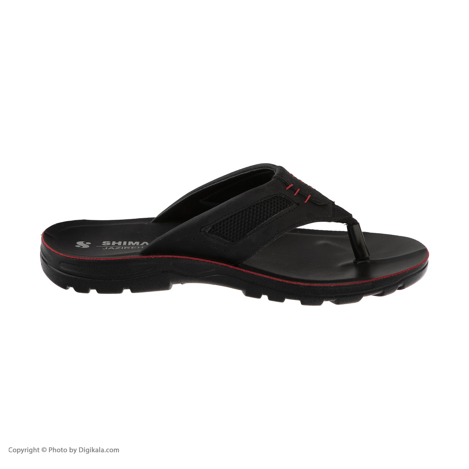 دمپایی لاانگشتی مردانه کفش شیما مدل Jazire-Black-Red -  - 4