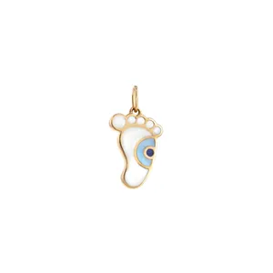 آویز گردنبند طلا 18 عیار زنانه بان گالری مدل چشم نظر پا ساده