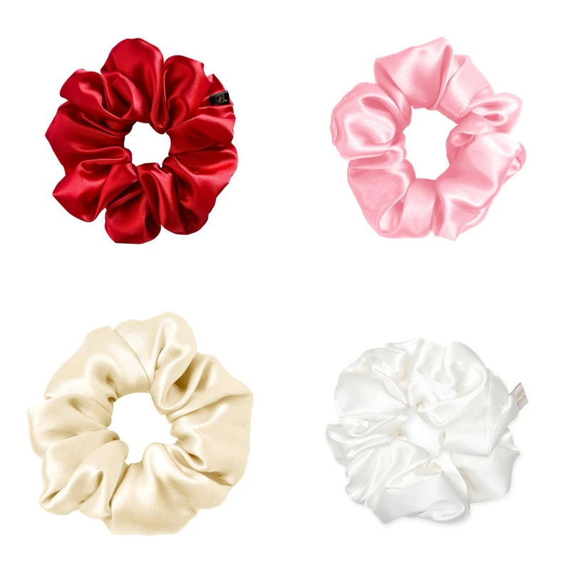 کش مو زنانه مدل اسکرانچی ساتن بسته ۴ عددی