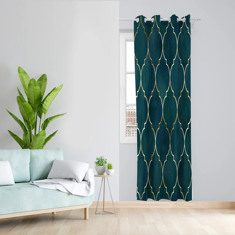 پرده طرح کلاسیک مدل مخمل پانچی کد 2696 z سایز 140x200 سانتی متر