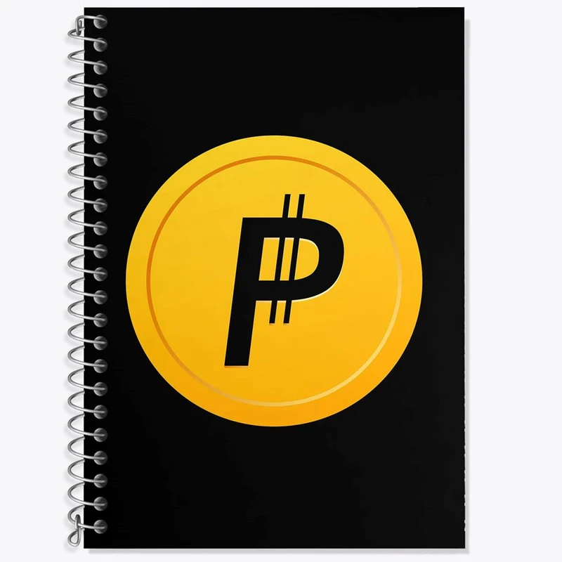 دفتر زبان 50 برگ خندالو مدل دو خط طرح ارز دیجیتال پترو کد 10902