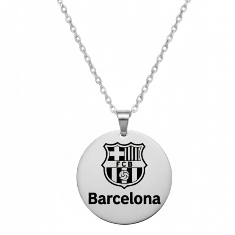 گردنبند مدل دایره ای فوتبالی مدل بارسلونا 