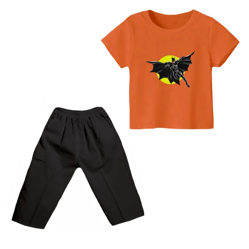 ست تی شرت و شلوارک پسرانه مدل بتمن کد ۵