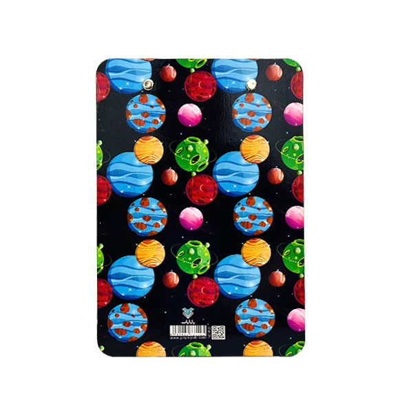 تخته شاسی پایاپاب مدل چک لیست طرح سیاره سایز A5 به همراه کاغذ یادداشت