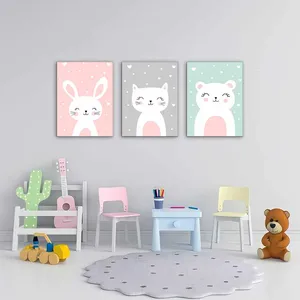 تابلو شاسی کودک مدل خرس و خرگوش و گربه کد BYB31 مجموعه 3 عددی