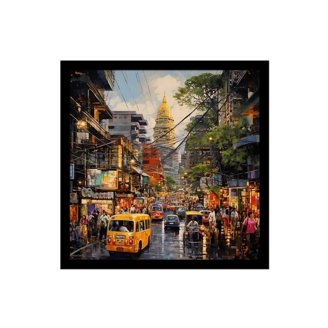 تابلو نوری بکلیت طرح منظره شهر مدل B-MID-16245