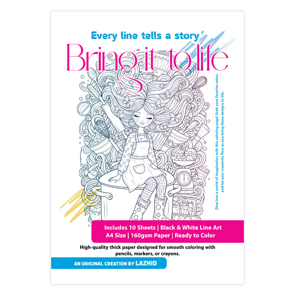 کاغذ چاپی A4 لاژید مدل رنگ آمیزی بزرگسالان بسته 10 عددی