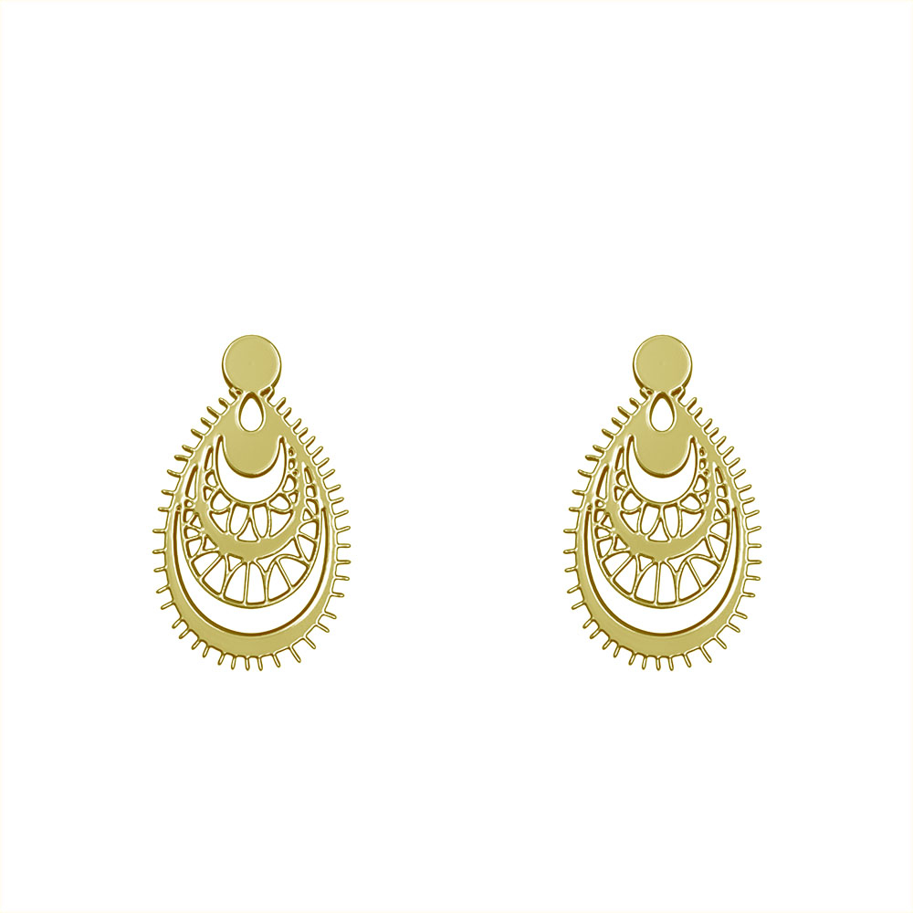 گوشواره طلا 18 عیار زنانه مدوپد مدل اشک کد GA1-10098