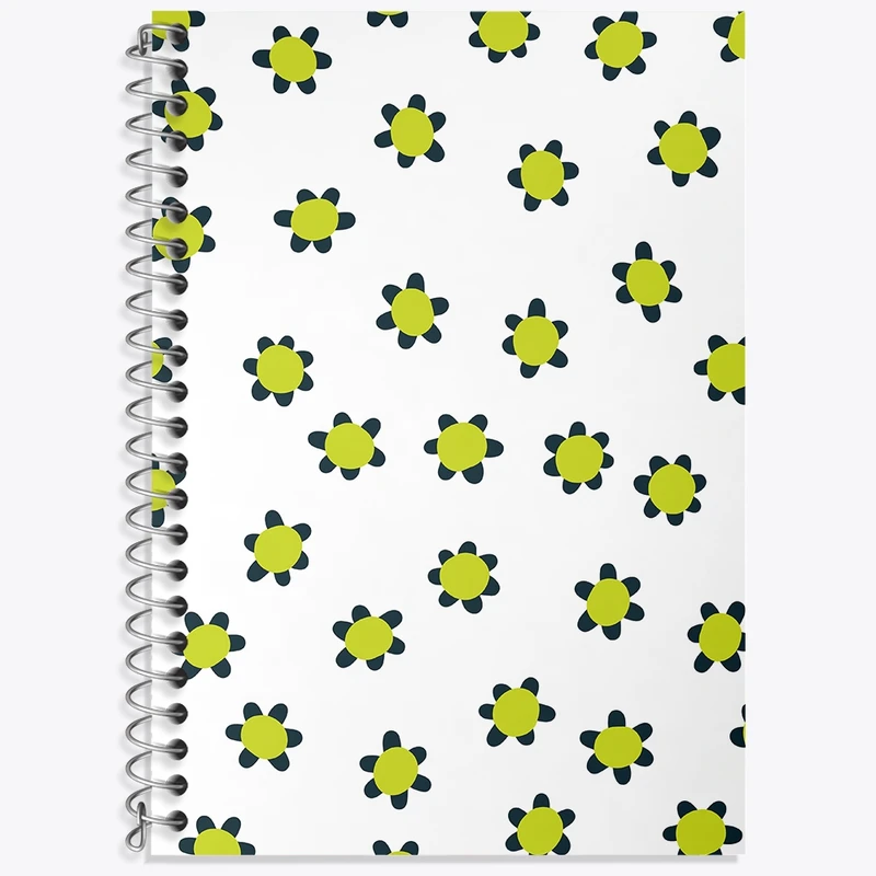 دفتر زبان 50 برگ خندالو مدل سه خط طرح گل گلی کد N370