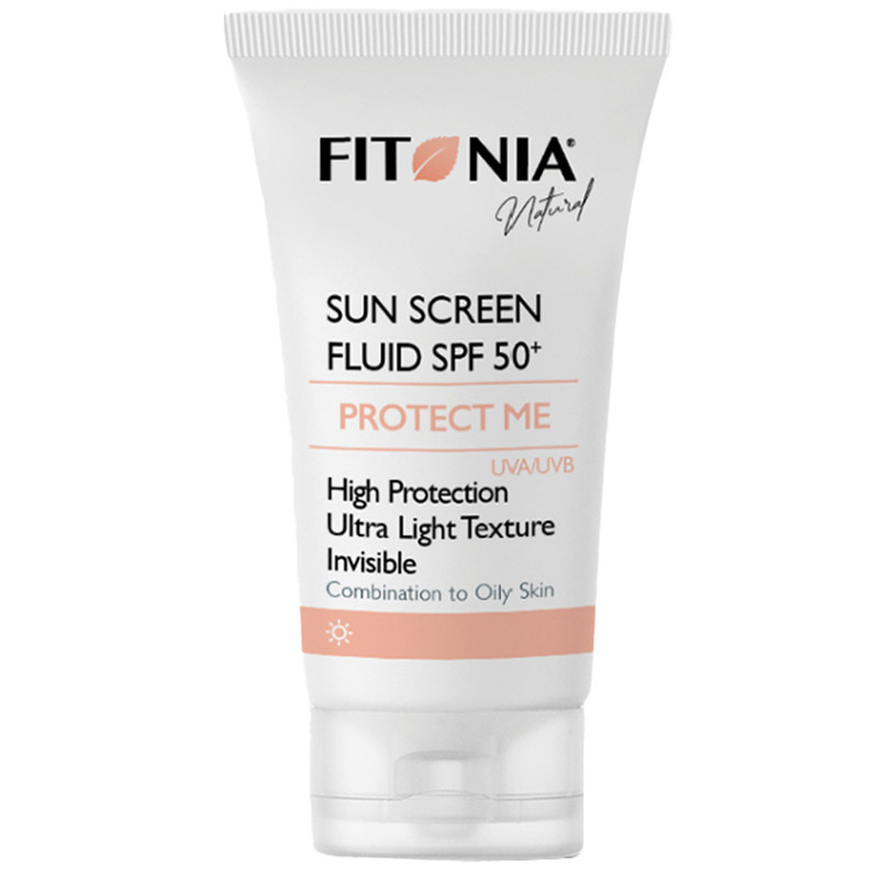 فلوئید ضد آفتاب بی رنگ فیتونیا spf 50 مدل protect me محافظ UVA ، UVB مناسب پوست چرب و مختلط حجم 40 میلی لیتر
