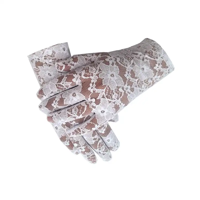 دستکش زنانه حکمت مدل گیپور کد 1097 رنگ سفید