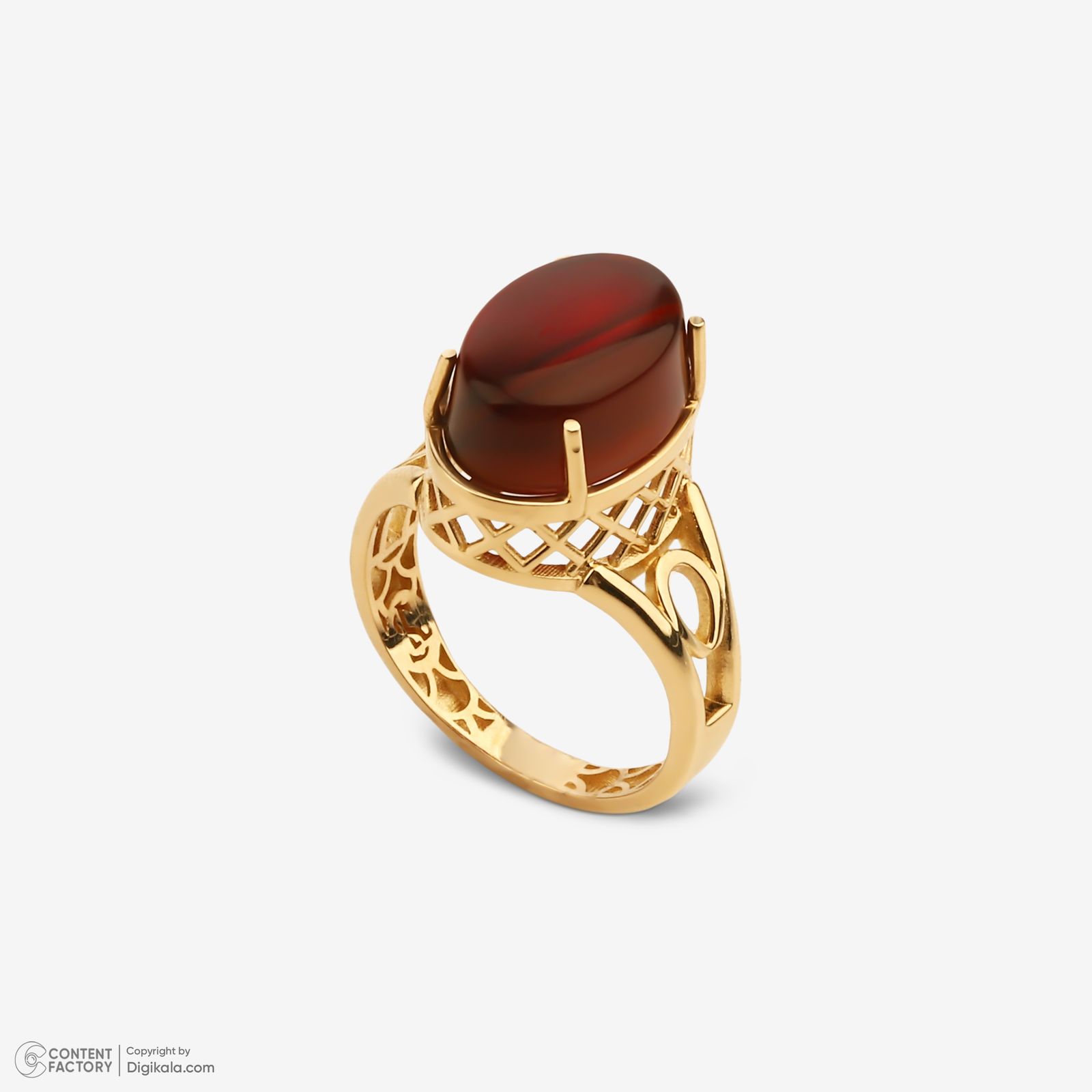 انگشتر طلا کم اجرت 18 عیار زنانه گلدم مدل R344004 سایز 56 -  - 3
