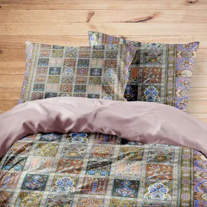 سرویس روتختی مدوپد طرح قالیچه قم خشتی مدل C-Ghom162 یک نفره 4 تکه