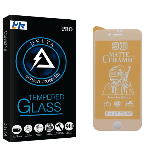 محافظ صفحه نمایش سرامیکی مات پی کی مدل Delta Glass مناسب برای گوشی موبایل اپل iphone 7 / 8