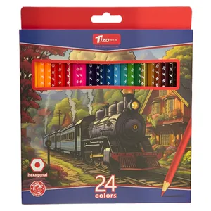 مداد رنگی 24 رنگ تیزو مدل شش ضلعی