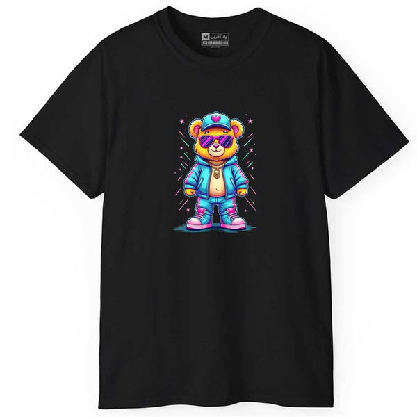 تی شرت آستین کوتاه مردانه پاد آفرین مدل اسپرت طرح تدی خرسه کد 1022