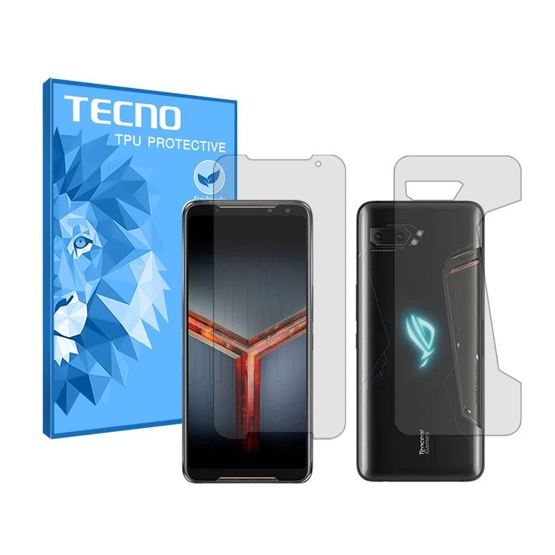 محافظ صفحه نمایش شفاف تکنو مدل Resistant مناسب برای گوشی موبایل ایسوس ROG Phone II ZS660KL به همراه محافظ پشت گوشی
