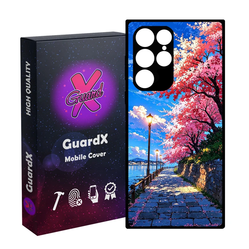 کاور گارد ایکس طرح جاده دریا مدل  Glass10791 مناسب برای گوشی موبایل سامسونگ Galaxy S22 Ultra