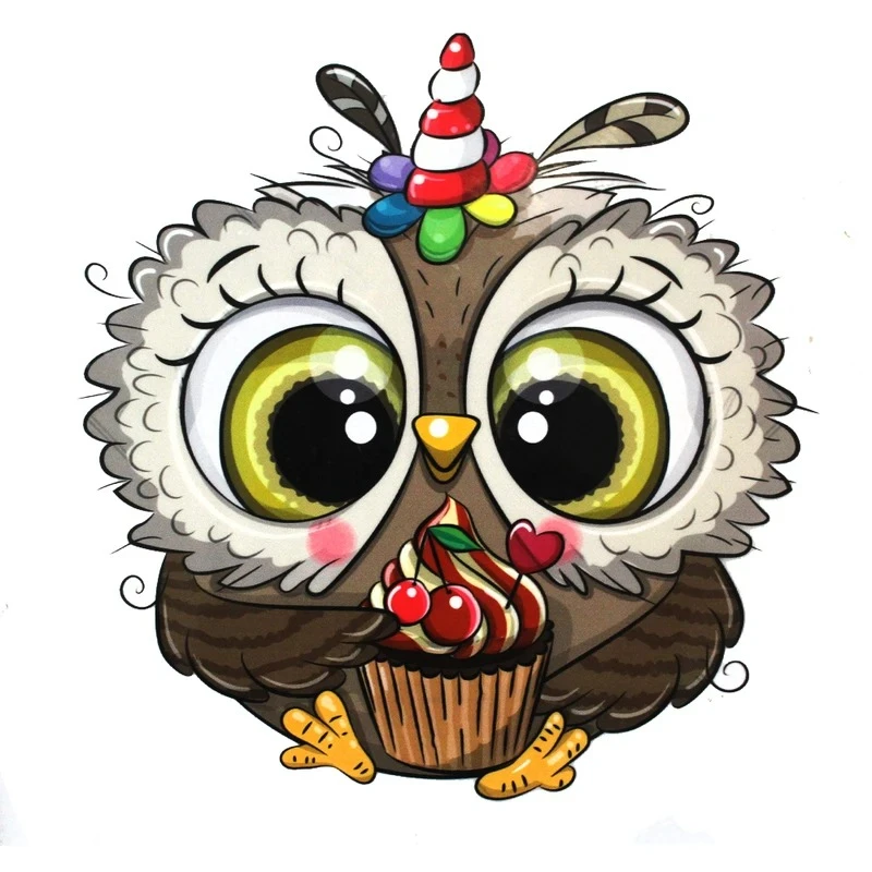 استیکر پارچه و لباس کارانس مدل جغد کد AST-14 بسته 4 عددی