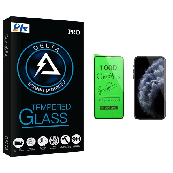 محافظ صفحه نمایش سرامیکی پی کی مدل Delta Glass مناسب برای گوشی موبایل اپل iPhone 11 Pro Max
