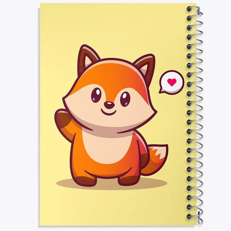 دفتر مشق 100 برگ خندالو طرح حیوانات بامزه روباه کد 25412