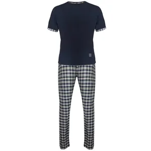 ست تی شرت و شلوار مردانه لباس خونه مدل طه 000920 کد 7623884 رنگ سرمه ای