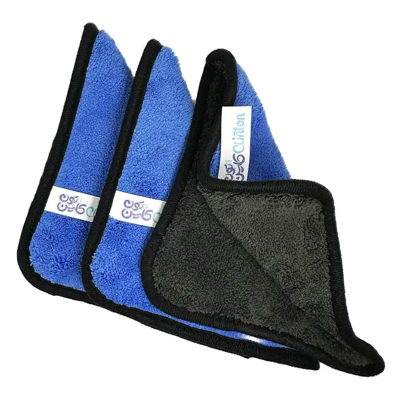 دستمال نظافت خودرو کلینتون مدل سوپر میکروفایبر 6030 مجموعه سه عددی