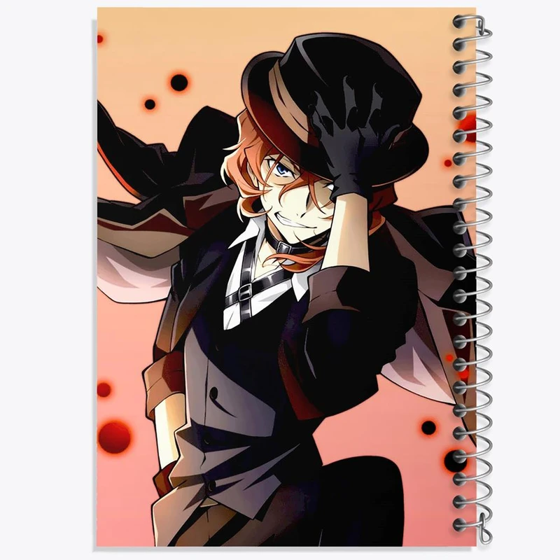 دفتر ژورنال نویسی 50 برگ خندالو مدل نقطه ای طرح چویا سان انیمه سگ های ولگرد بانگو کد 15662